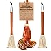 12" BBQ Basting Mops for Roasting or Grilling, Apply Barbeque Sauce, Marinade or Glazing, Cotton Fiber Head and Natural Hardwood Handle, Dish Mop Style, Perfect for Cooking or Cleaning - Pack of 3
