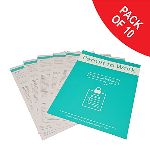 Pressure Testing Permit to Work Forms - Pack of 10, Blue, A4 - Image 2