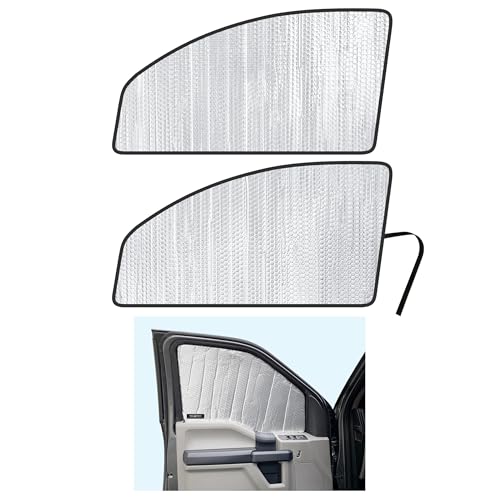 Side Window Front Seat Reflective Sunshade Custom Fit for 2015 2016 2017 2018 2019 2020 Ford F-150 F150 - Regular Cab - Super Cab - Super Crew Cab - Crew Cab - 2Dr 4Dr Pickup (2PCS) (NOT for E-series)