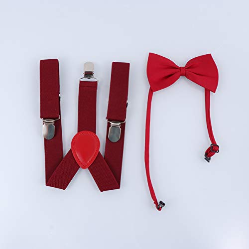 Boys Boys and Girls Adjustable Suspenders Bowtie Set Elastic Style Outfit for Parties Events and Birthdays Random Detail3