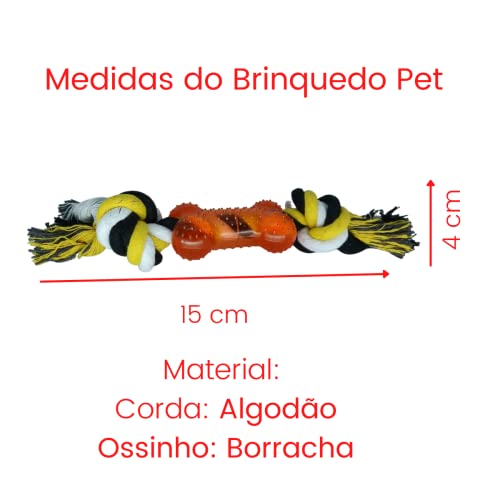 Brinquedo Pet Ossinho com Corda Mordedor Colorido Cor:VERMELHO