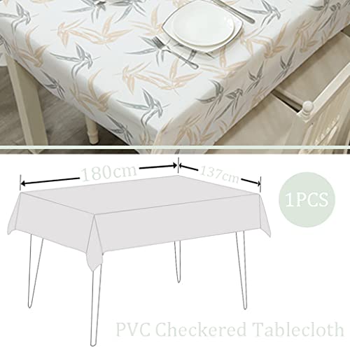 137*180cm PVC Table Cloth Party Wipeable Tablecloths Rectangular,Leaves Tablecloths Wipe Clean Tablecloth,Stain Resistant,Waterproof,Oil-proof,Square Table Cover for Outdoor Picnic,Dinner,Kitchen - Image 3