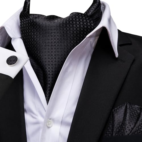 Image of Dubulle Paisley Floral Ascot for Men Self Tie Mens Cravat and Pocket Square Cufflinks Wedding