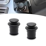 Jewkot 2 PCS Car Cigarette Lighter Cap, 1.38' x 0.86' Waterproof and Dustproof Outlet Cover Cigarette Lighter Plug Replacement, Car Interior Decorative Accessory, Suitable for Most Car Models (Black)