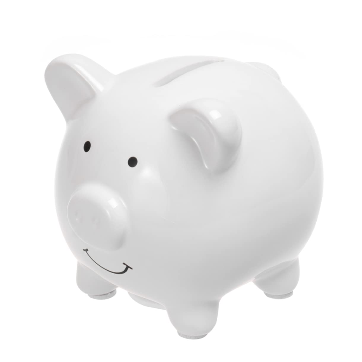ibasenice Ceramic Piggy Bank Coin Bank Small White Money Saving Pot for Boys and Girls Nursery Decor Novelty Cash Box