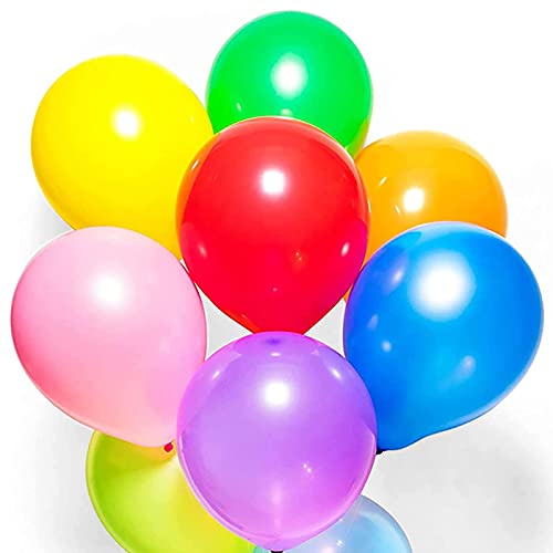Luftballons bunt, 100 Stück Bunte Ballons, Luftballons Geburtstag Bunt für Luft & Helium - Farbige Ballons Latex Partyballon für Geburtstag & Kindergeburtstag, 10 Farben Cover