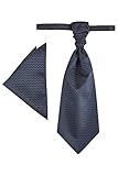 Plastron zur Hochzeitsweste Wilvorst, schwarz/blau, Kachelmusterung, Slimline