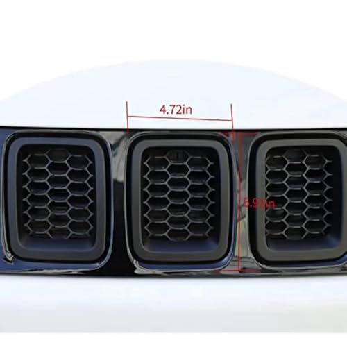 Insertos de rejilla roja Jeep Compass 2017-2020 para un look urbano 2
