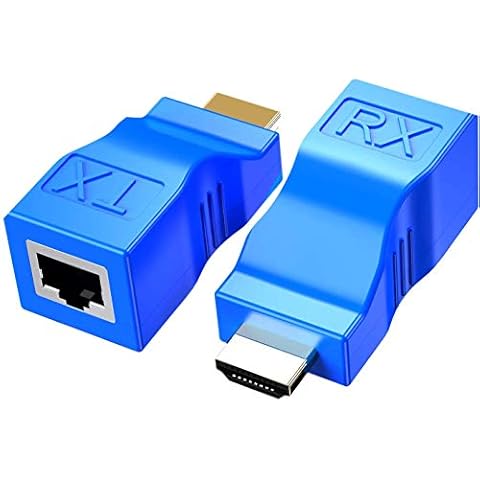 SNLLMZI HDMI to RJ45 Extender, HDMI to RJ45 Ethernet Network Converter Over by Cat5-e/6 Cable Splitter 1080p up to 30m/98ft Repeater for HDTV HDPC PS4 STB Cover