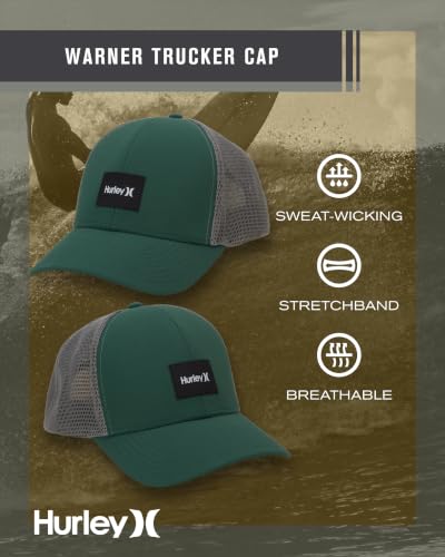 Image of Hurley Mens Trucker Hat Fairway Mesh Trucker Hat, Quick Dry Snapback