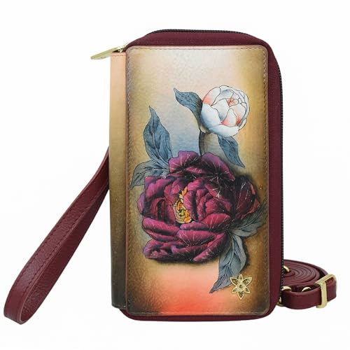 Anuschka Women's Original Hand-Painted Genuine Leather RFID Blocking Smartphone Case & Wallet