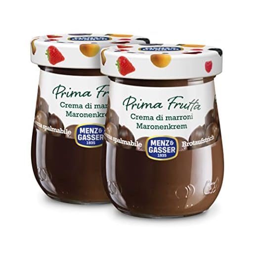 Menz&Gasser, Crema Spalmabile di Marroni Prima Frutta, Realizzata con Frutta di Alta Qualità IQF, Lavorata con Passione in Trentino-Südtirol, Naturalmente Senza Glutine, Vegan, 2 Vasi da 340 g