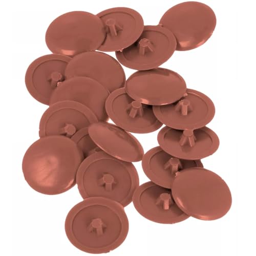 Merriway BH04916 (50 Pcs) Brown Clip-On Screw Covers for Pozi Head - Pack of 50 Pieces