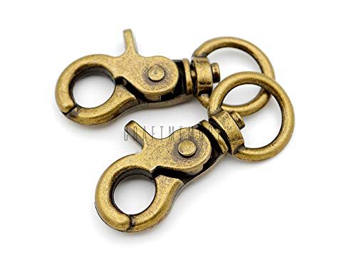 CRAFTMEMORE Metal Swivel Trigger Lobster Clasp Purse Landyard Snap Hooks with 5/8