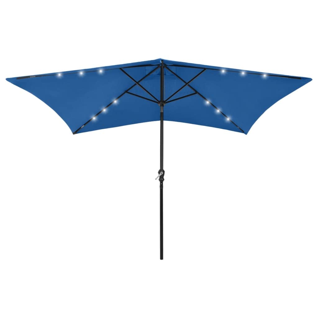 vidaXL Sombrilla con LED Poste de Acero 2x3 m Parasol Playa Piscina Multicolor