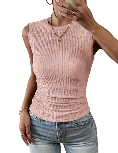 Hotouch Damen Tank Top Ärmellose Oberteile Sommer Rundhals Tanktops Slim...