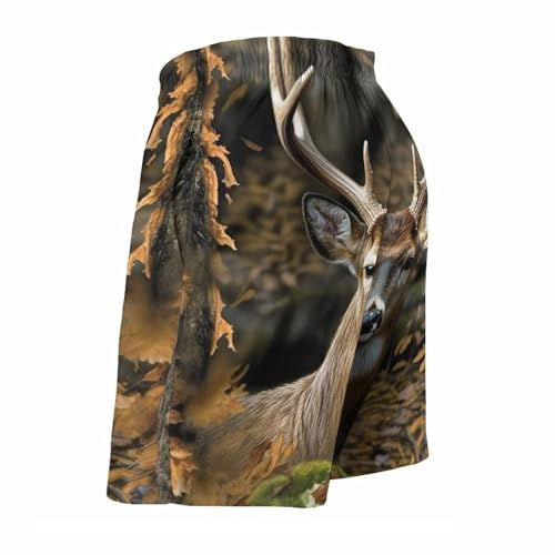 Camouflage Deer Mens Swim Trunks Quick Dry Hawaii Bathing Suit Board Shorts with Mesh Lining-4