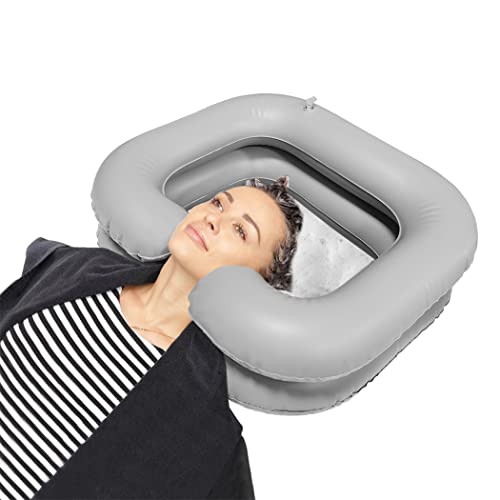Lavabo inflable para el cabello wahing para postrado en cama, champú portátil, lavabo inflable para lavado de cabello en la cama, fregadero para postrados en cama, discapacitados, ancianos thumbnail