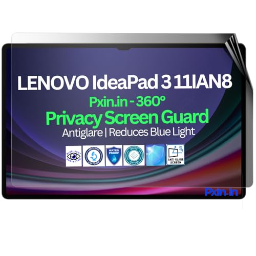 Image of Pxin Tablet Privacy Guard compatible with LENOVO IdeaPad 3 11IAN8 | Screen protector | Anti-Glare | Blue light filter | 360 degree Anti Spy | Eye Protection