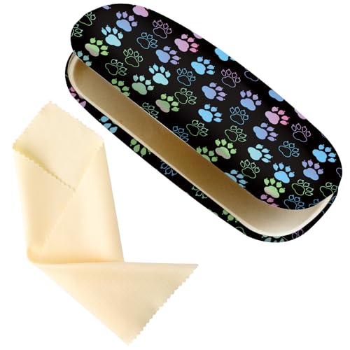 Image of Glasses Case Hard Shell,Portable Protective Eyeglasses Case, Eyeglass Holder Box with Cleaning Cloth,for Women Men