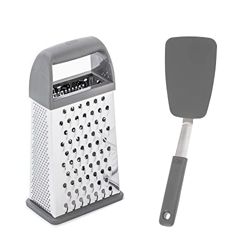 Rallador de caja con espátula de silicona gris miniatura 1