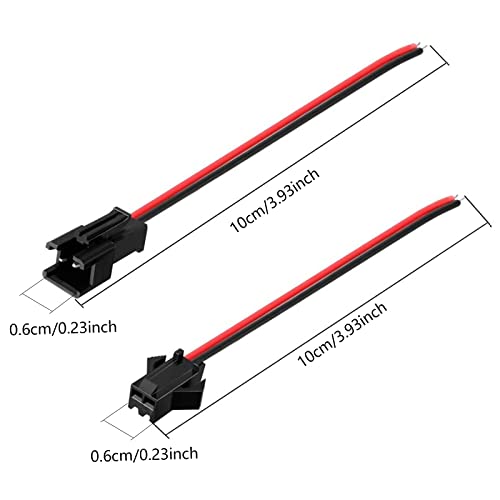 Rgbzone 20Pairs Jst Sm 2Pin Plug Male To Female El Wire Cable Connector Adapter For 3528 5050 Led Light Strip(Jst Sm Connector 2 Pin) #TOP2