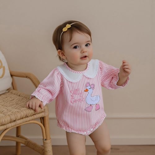 Toddler Baby Girl Smocked Dress Romper Silly Goose Long Sleeve Striped Girls Plaid Fall Dress Sister Matching Outfit2