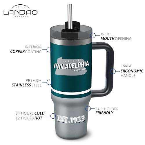 Image of Tumbler 30oz Straight Skinny Portable Handle Car Cups With Anti slip Sleeve Straw Dust Cover, Sports Travel, Stainless Steel Insulated Gifts for Men Women Fans