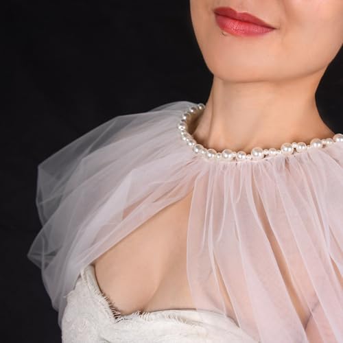 Tulle Shawl Shoulder Covering Bride Shoulder Wrap Capes Shawl for Wedding Evening Costume3