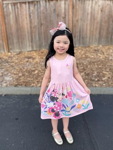 Image of Disney Minnie Mouse Princess Frozen Elsa Stitch Girls Dress Sleeveless & Short Sleeve Casual Summer Clothes Baby to Toddler