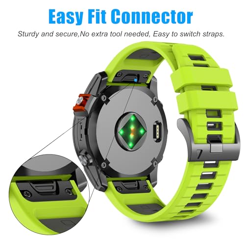 Image of 22mm Compatible with Garmin Fenix E /8 /8pro AMOLED 47mm /Fenix 7 /7 Pro /6 /6 Pro /5 /5 Plus Watch Band,Soft Quickfit Silicone Straps for Forerunner 970 965 955 /Approach S70 47mm /tactix 8 /quatix 7 8 47mm
