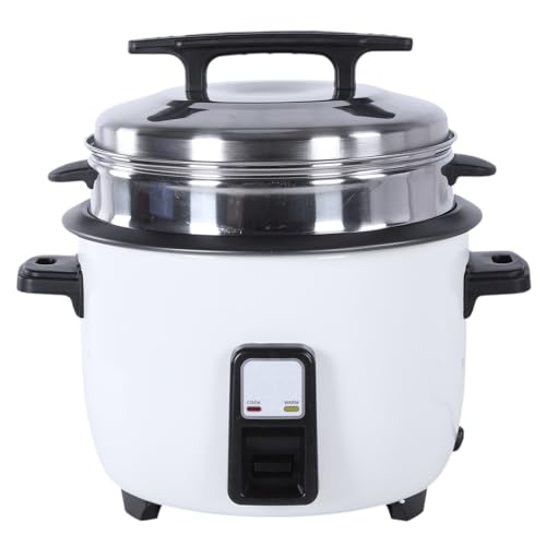 AMZGSHOP 8L Commercial Electric Rice Cooker with Steamer, Large-Capacity Non-Stick Rice Cooking Pot with Keep Warm Function & Stainless Steel Lid, Easy Clean for Canteen Hotel & Domestic Use - 1300W