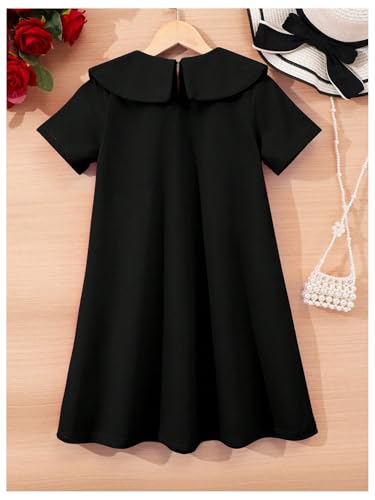 Verdusa Girl's Cut Bow Collar Dress Short Sleeve Flared A Line Princess Dresses2