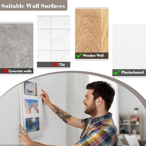 Image of Picture Hangers,50 Set Picture Hanging Hooks Picture Hanging Kit with 50Pcs Hooks and 50Pcs Nails