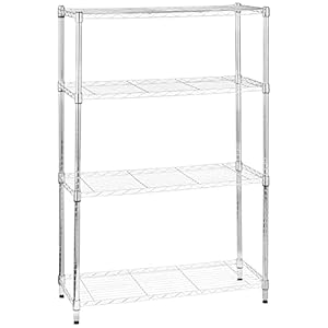 Amazonベーシック 4段スチールラック メタルラック 耐荷重635kg 幅91.4 x 奥行35.6 x 高さ137.2cm 4,261円送料無料！