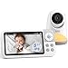 GHB Babyphone mit Kamera 5'' HD IPS Bildschirm 720P 3050mAh VOX Modus 3X Zoom Nachtsicht Gegensprechfunktion 8 Wiegenlieder 4 Kamera Unterstützt