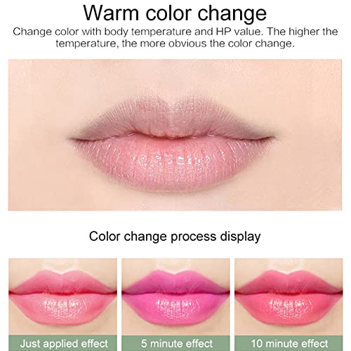 Lip Gloss, Lip Oil Colour Changing Lip Balm Aloe Vera,Lip Gloss Moisturising Lip Care Long-Lasting Moisturising Nutritious Cream Lip Care Makeup 3PC - Image 5