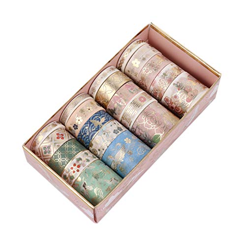 Conjunto de 20 rolos de fita adesiva floral Washi Tape IG Style Decorativo para Artes faça você mesm