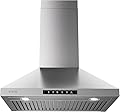 VIKIO HOME Wall Mount 30 Inch Range Hood 900 CFM, Ductless/Ducted Convertible Kitchen Hood, 3-speed Gesture Sensing & Touch Control, Stainless Steel Kitchen Vent Hood with Permanent Baffle Filters