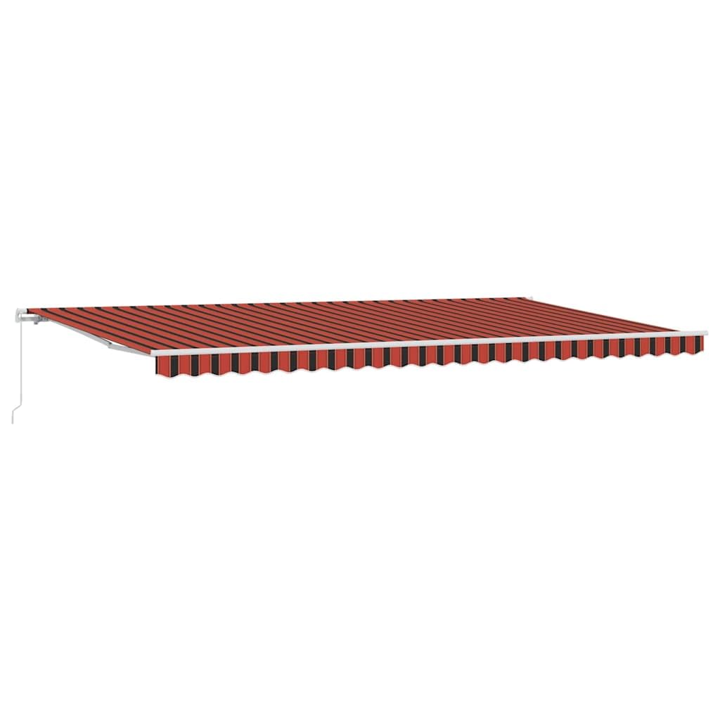 Ausziehbares Sonnensegel & Markise Orange und Braun Stoff Sonnenschutz mit Markise Balkon für Terrasse, Garten, Balkon (600 x 300 cm)