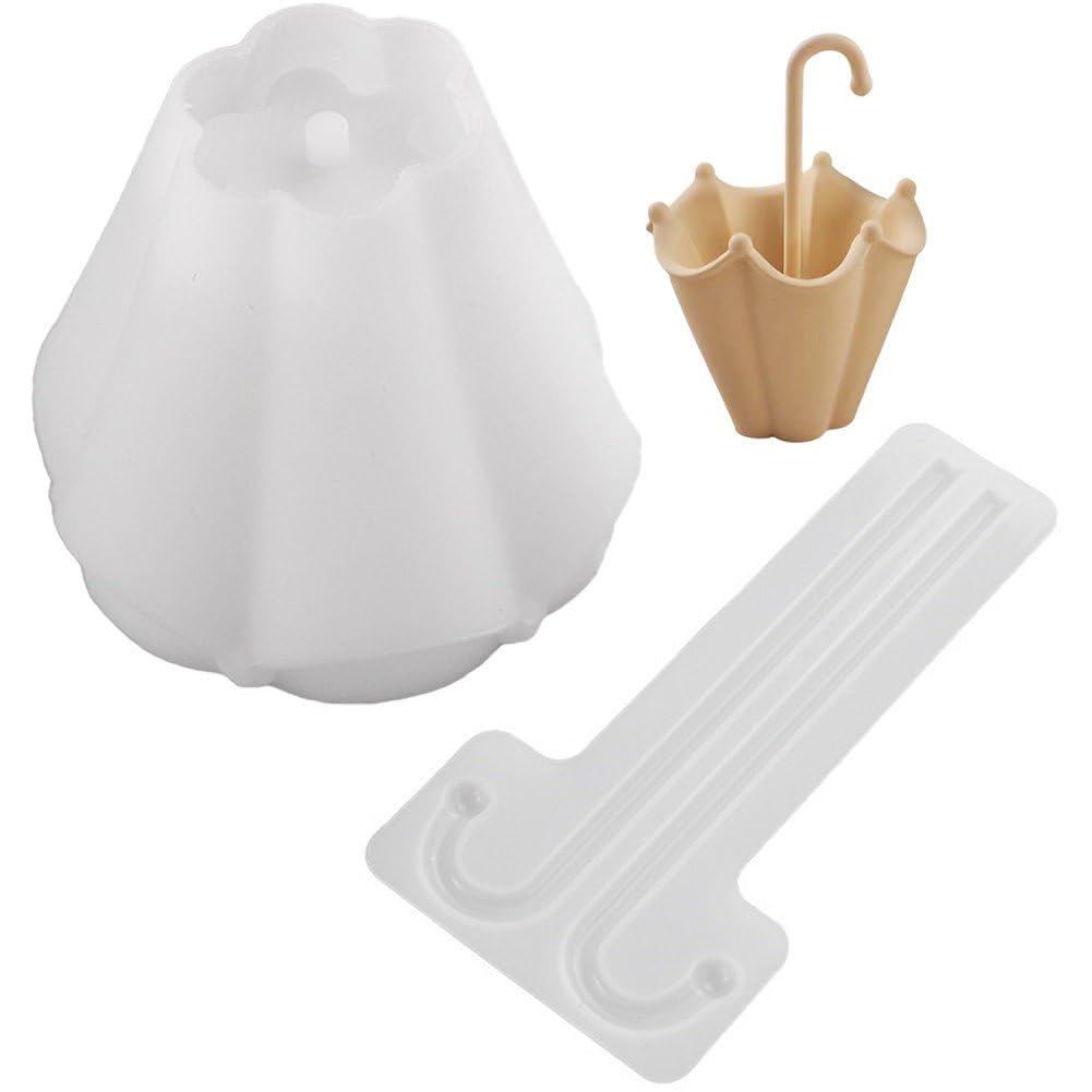 Sslvya 3d Umbrella Shaped Candle Holder Resin Mould Silicone Casting Mold for Diy Crafts, Reusable Epoxy Moulds for Home Ornament