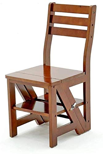 Échelle à 4 marches pliable en bois marron parfaite pour aménager votre cuisine