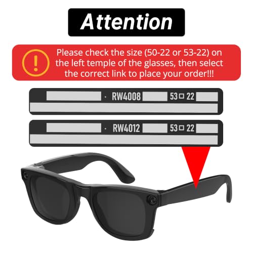 Image of HIBLOKS 2 Pcs Polarized Clip for Ray-Ban Meta Wayfarer RW4008 and Gen 2 RW4012 Large (53-22), Fade Clip Compatible with Meta Wayfarer Gen 2 Protect Your Eyes, Cool and Fashionable (Black+