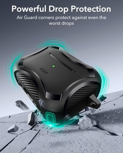 Image of ESR for AirPods Pro 3 Case (2025), Compatible with Airpods Pro 3rd Generation (USB-C Cable), Magnetic Lid, MagSafe Ready, Powerful Drop Protection, Cyber Series, Black