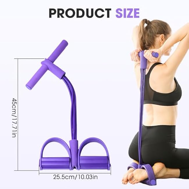 21 Fitness Resistance Bands-4 Tube Pedal Ankle Puller, 2025 New Pedal Resistance Band with Handle, Stretching Workout Fitness Bands for Arm Weights Exercise Equipment