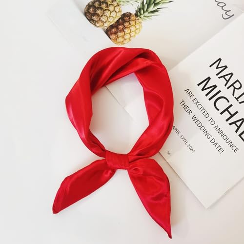 Women Satin Scarf Vintage Square Stain Scarf Wrap Neck Scarf for Halloween3