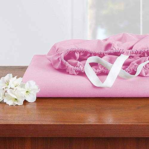 Image of YRM Bedding's Baby Pink 600-TC Oraganic Cotton 4 Pcs King Size Bedsheet Fitted (72 inchx78 inch), Flat (102 inchx108 inch) and Pillow Cover (18 inchx28 inch) Feet for 4 inch and 8 inch Inch Mattress