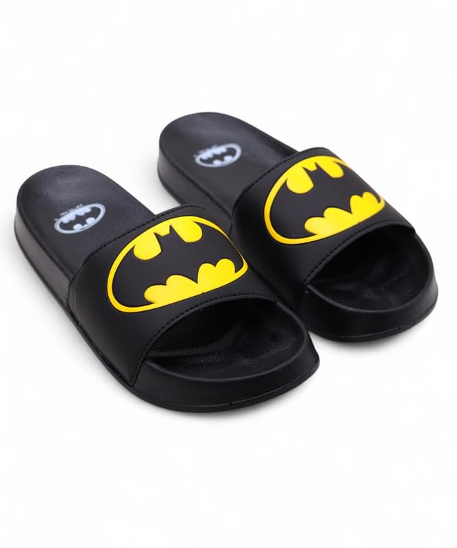Image of SVAAR x Batman Official Slides for Men | Soft Cushioned Footbed, Anti-Slip Sole - Lightweight Slippers for Men Indoor /Outdoor Dailywear