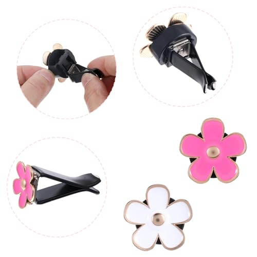 Image of 8 Pcs Car Air Vent Clips Daisy Flower Air Conditioning Outlet Clip Cute Car Air Freshener Clip with 8 Pcs DIY Unscented Fragrance Pads Daisy Car Decor Car Interior Decorations Refillable Car Diffuser
