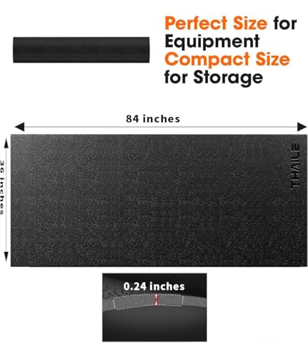 Image of THAILE Large Exercise Mat, 7'x5' /6'x4' /8'x6' /10'x6', 8mm PVC Workout Mat